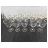 Tiffin Franciscan Crystal Wine Glasses with Gold T