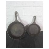 2 Cracker Barrel Cast Iron Skillets