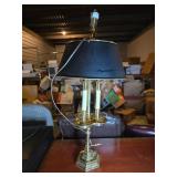 Brass Office Table Lamp with Black Shade