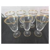 Tiffin Franciscan Water Goblets with Gold Trim