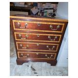 Small Wood 4-Drawer Cabinet with Brass Handles