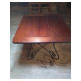 Rectangular Wooden and Iron End Table