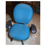 Blue Upholstered Office Chair with Armrests