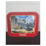 Coca-Cola Advertising Tray with Vintage Scene