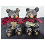 Painted Wood Bear Figurines