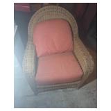 Brown Wicker Chair With Cushions