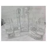 Crystal Pitcher with Matching Glasses Set