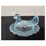 Mini Fenton Glass Hen on Nest Dish
