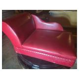 Mini Faux Leather Chaise Lounger with Storage