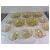 Orange Carnival Glass Bowl and Plate Set