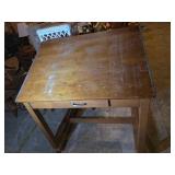 Wooden Drafting Table on Casters