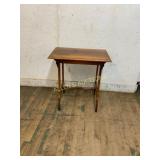 Wooden Side Table With Turned Support