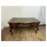 Mahogany Desk with Green Leather Top