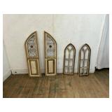 Four Gothic-Style Window Frames