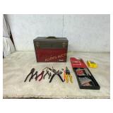Metal Toolbox with Tools and Accessories