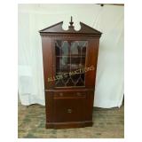 Wooden Corner Cabinet with Glazed Doors
