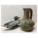 Twisted Handle Vase and FAO Duck Decoy