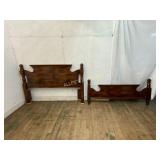 Wood Full Bed Headboard and Footboard