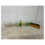 15 Vintage Bottles with Wooden Crate