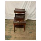 Two-Tier Wooden Side Table with Drawer