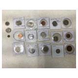 18 US Coins in Holders