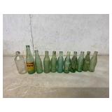 11 Vintage Glass Beverage Bottles