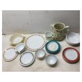 Dishware with Floral and Border Patterns