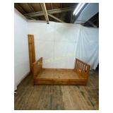 Wood Twin Bed Frame with Storage Drawers