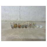 9 Glasses and Cups with Various Designs