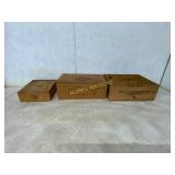 Three Branded Wooden Wine Crates