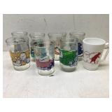 Eight Cartoon Glasses and Ceramic Mug