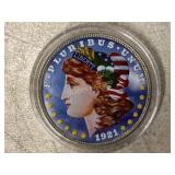 1921 Colorized Silver Dollar Replica