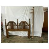 Wooden Full-Size Headboard with Rails