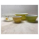 4ï¿½ Pyrex and Anchor Hocking Mixing Bowls