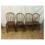 Wooden Spindle-Back Dining Chairs