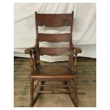 Wooden Rocking Chair with Carved Details