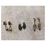 Three Pairs of Drop Earrings