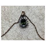 Sterling Necklace with Pendant and Gemstones