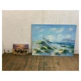 Decorative Painting and a Bison Clock