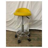 Adjustable Rolling Stool With Chrome Base