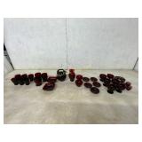 30 Ruby Red Glassware Items
