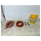 Extension Cords, Dumbbells, and Bucket