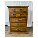 Wooden Chest of Drawers with Metal Handles