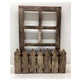 Rustic Wooden Window Frame with Planter