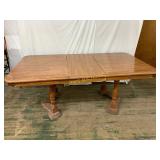 Wood Dining Table with Pedestal Base