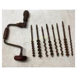 Brace Hand Drill with Auger Bits