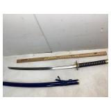 Sword with Blue Scabbard and Handle Wrap