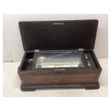 Cylinder Music Box with Inlay Decor