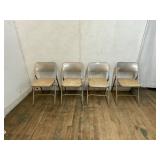 4 Metal Folding Chairs with Padded Seats