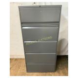 Gray Metal Five-Drawer File Cabinet